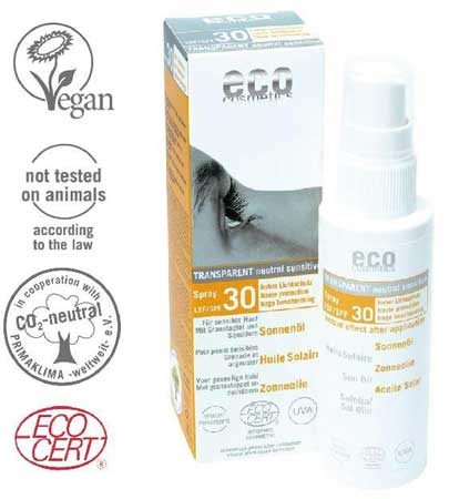 Eco Cosmetics Organik Sertifikalı Koruyucu Güneş Yağı Transparan